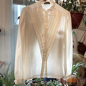 pan-her Vintage blouse top shirt long sleeve buttons Medium
